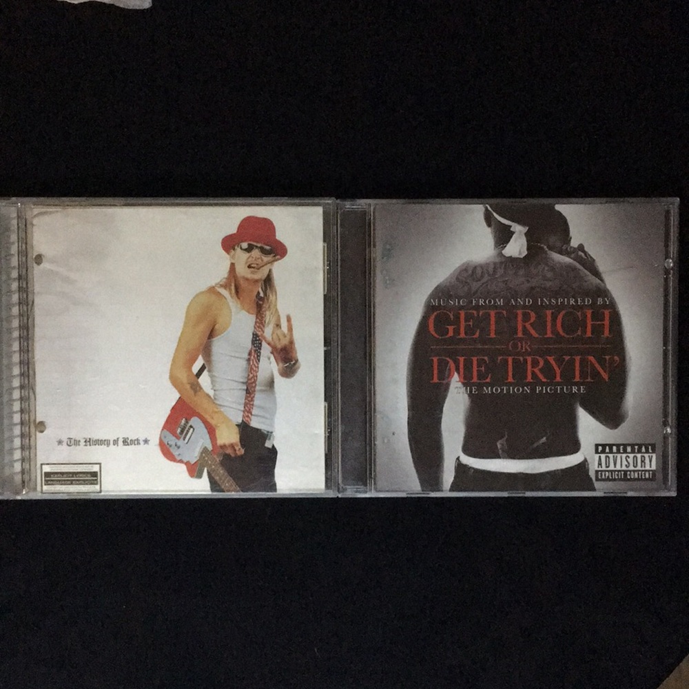 Retro Kid Rock History Of stock and 50 Cent Get Rich Or Die Trying CDs